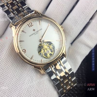 Copy Vacheron Constantin Geneve Tourbillon Two Tone Rose Gold Watches